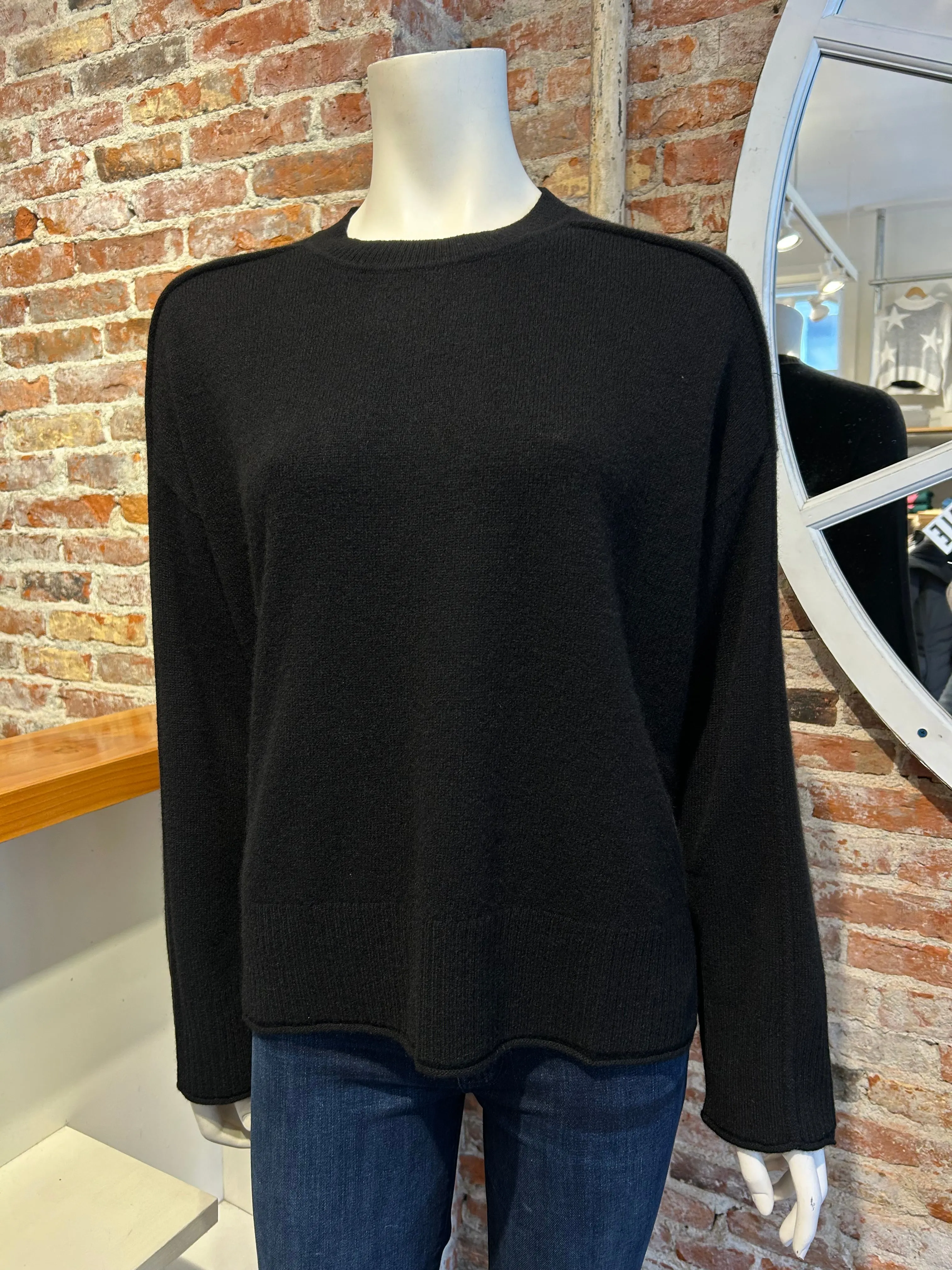 ALASHAN CASHMERE EMILIA CREW W/ JERSEY ROLL