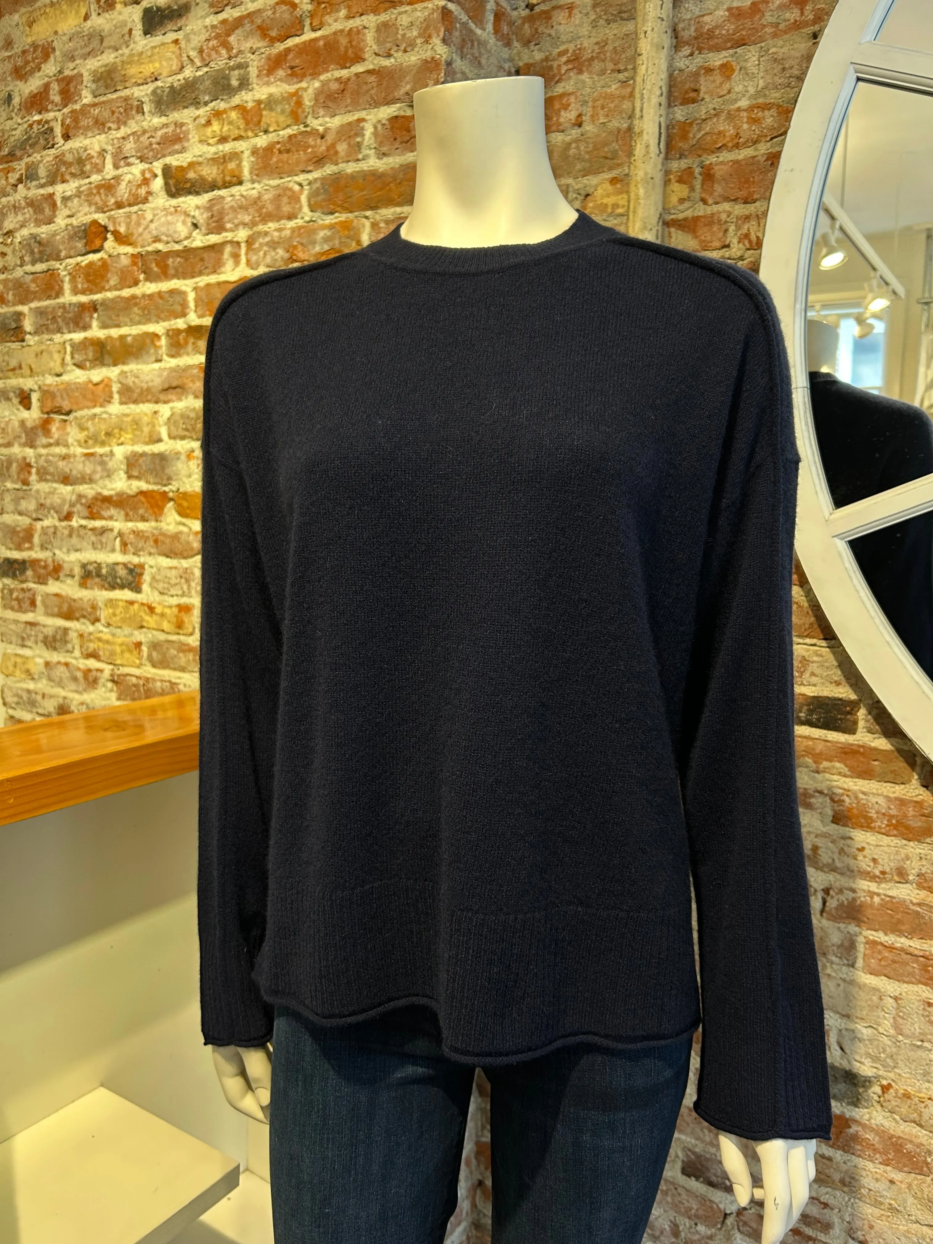 ALASHAN CASHMERE EMILIA CREW W/ JERSEY ROLL