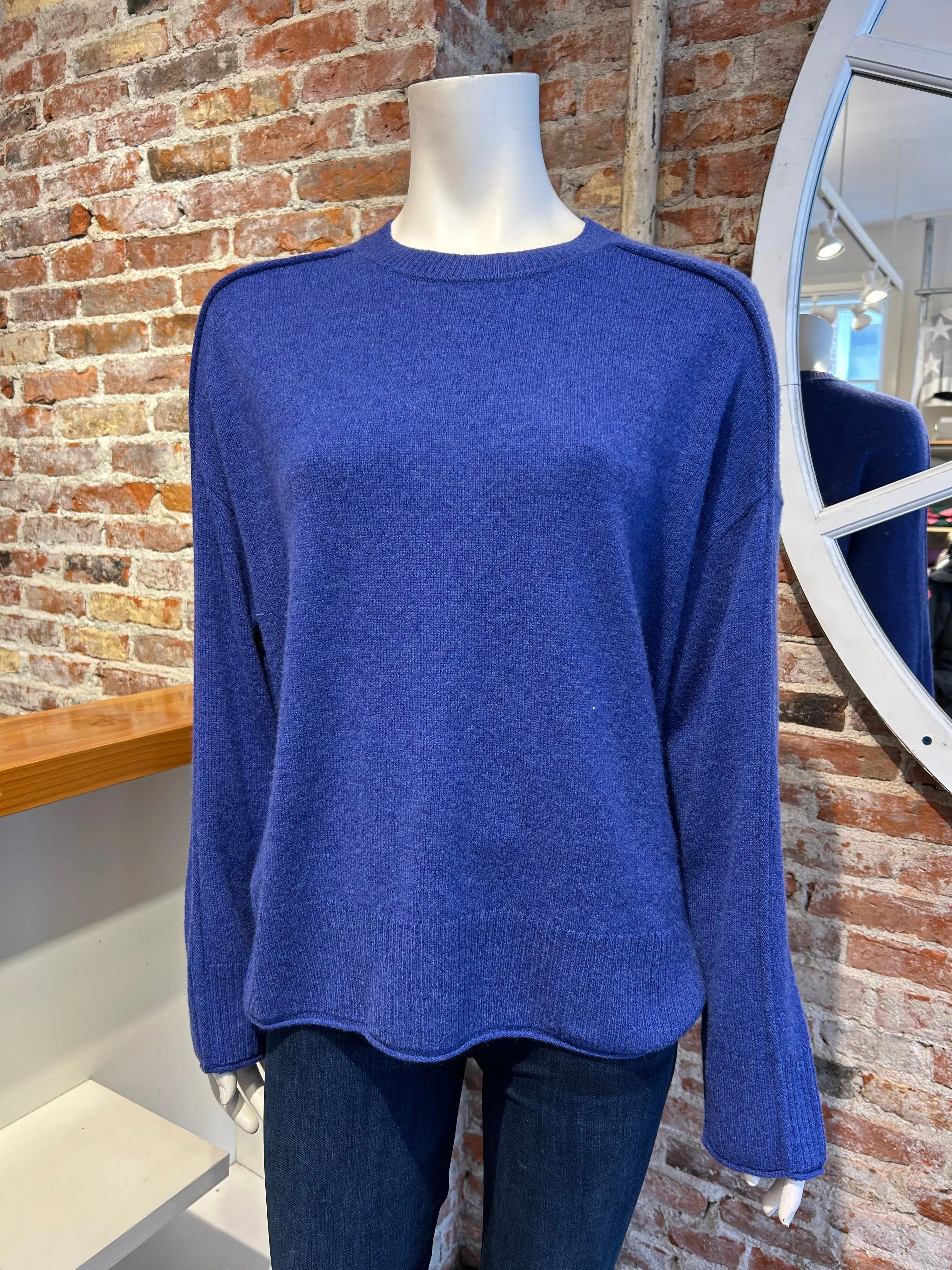 ALASHAN CASHMERE EMILIA CREW W/ JERSEY ROLL