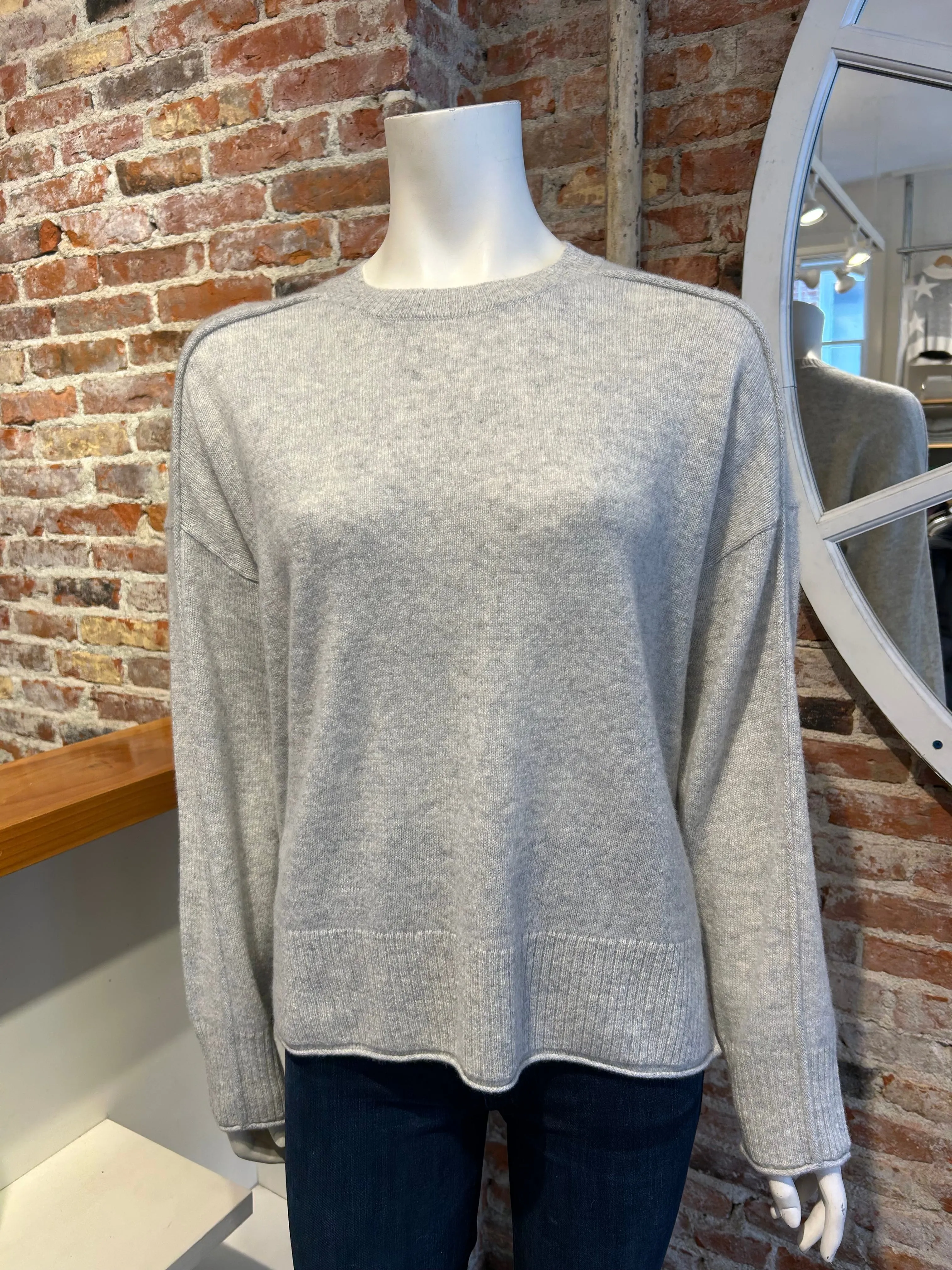 ALASHAN CASHMERE EMILIA CREW W/ JERSEY ROLL