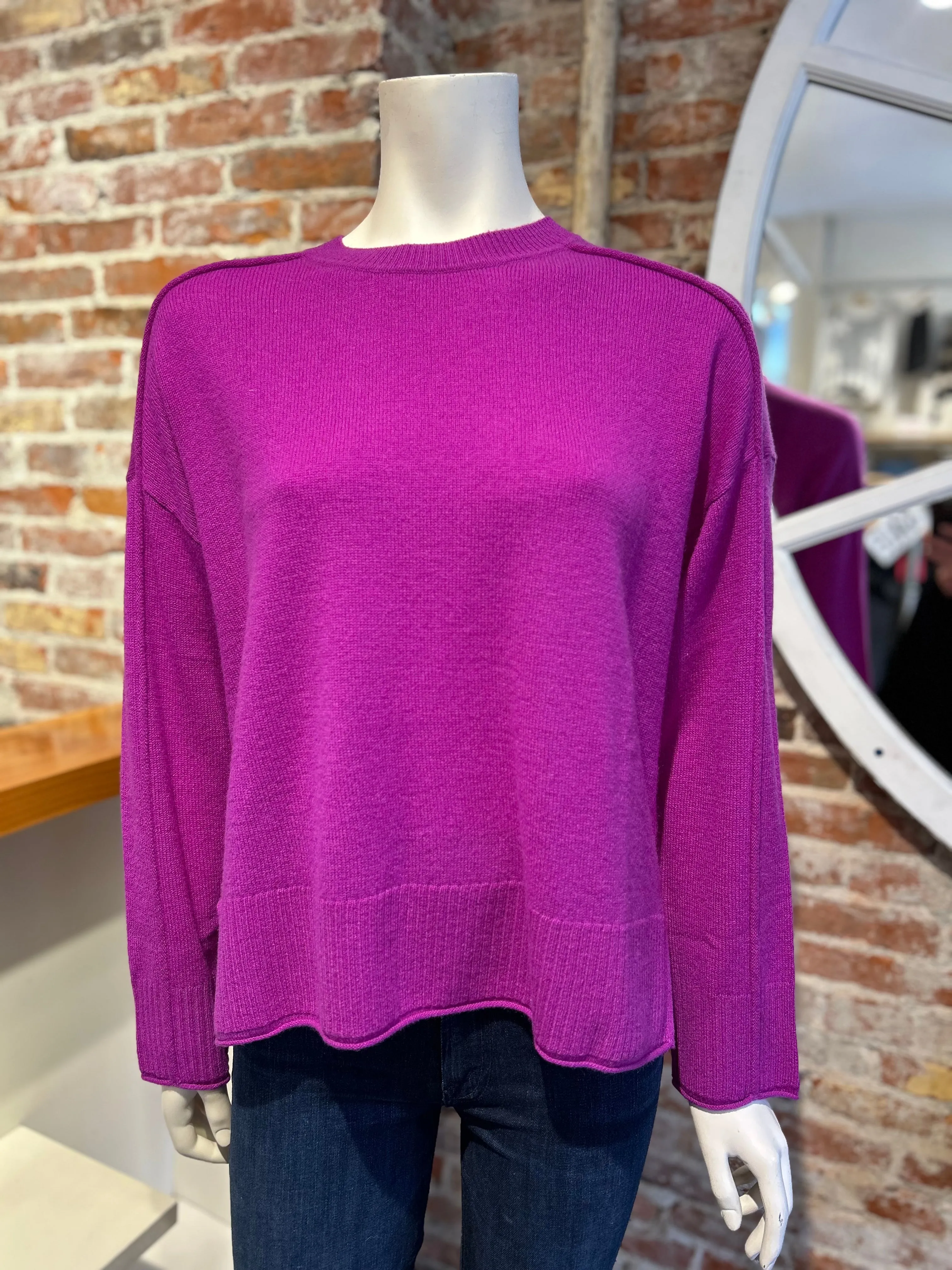 ALASHAN CASHMERE EMILIA CREW W/ JERSEY ROLL