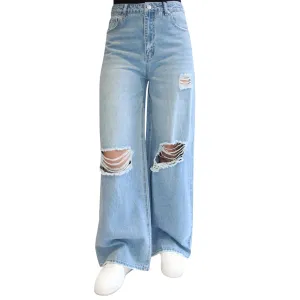 ALMOST FAMOUS -  High-Rise Ripped Wide-Leg Jeans