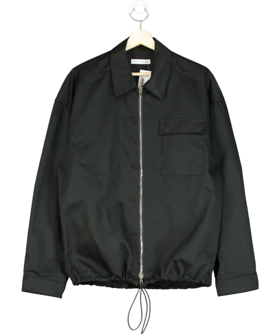 Bayse by Elliot Garnaut Black Collared Bomber Jacket UK S
