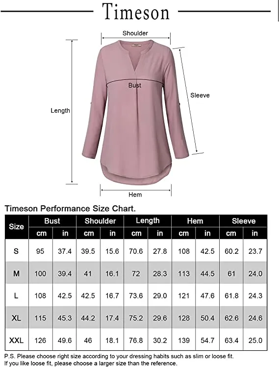 Beige Orange Women's Casual Chiffon V Neck 3/4 Sleeve Blouse Tops - Timeson