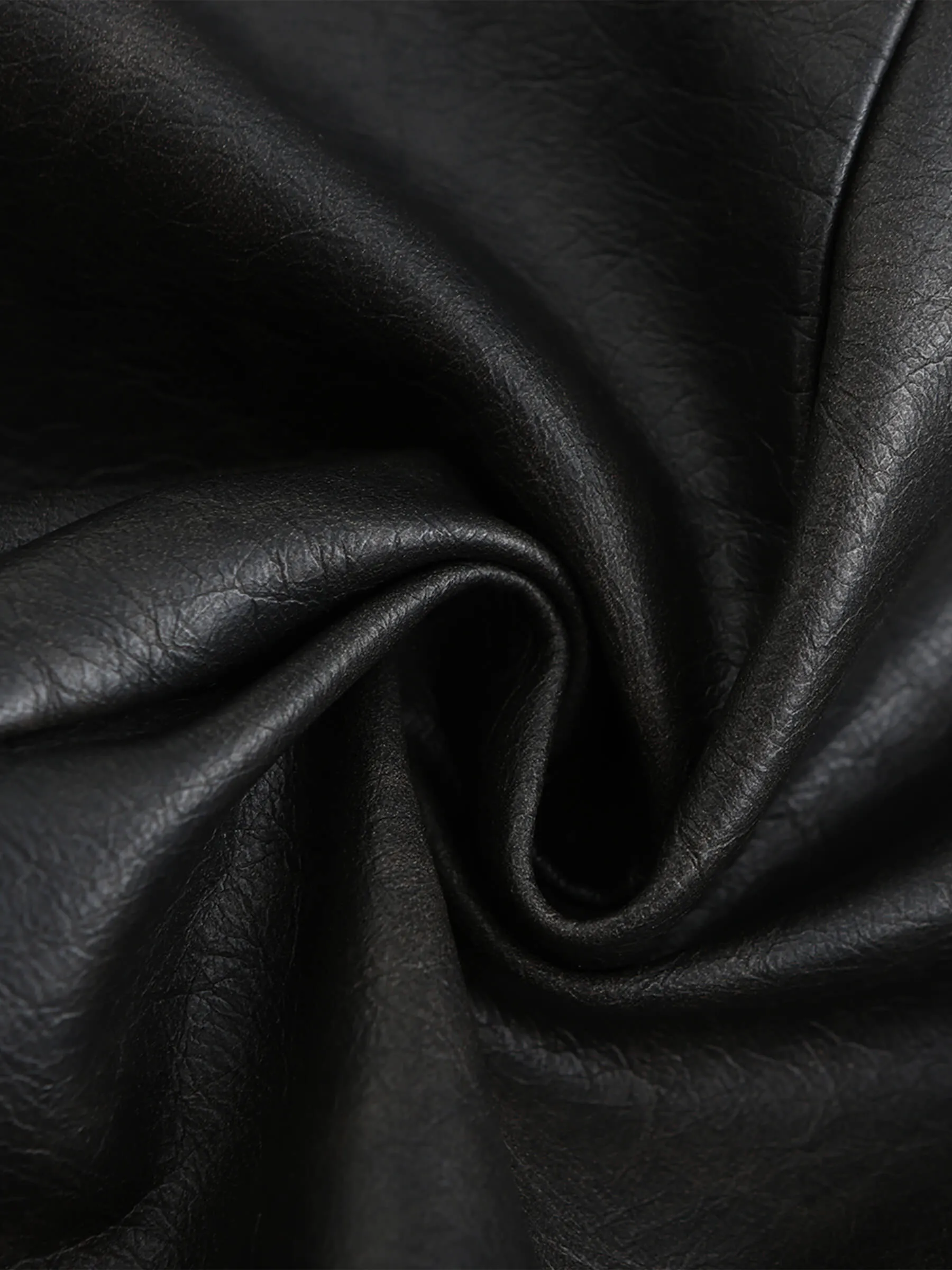 Black Faux Leather Tailored Suit
