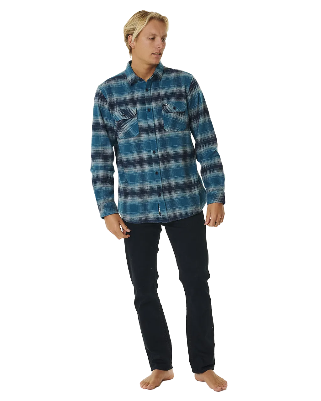 Count Flannel Shirt in Mineral Blue