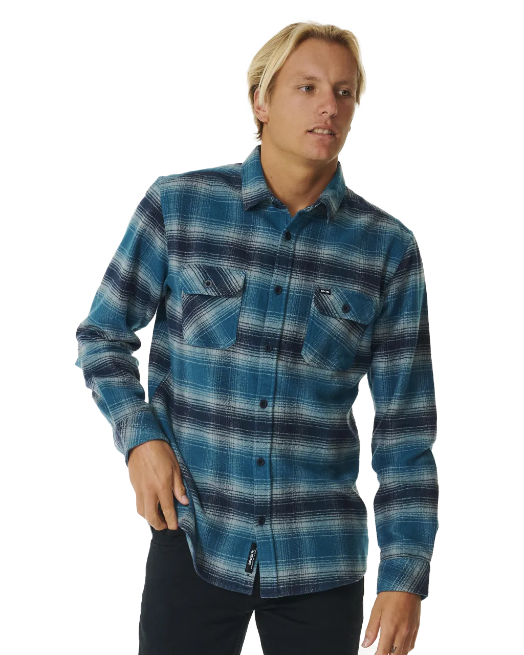 Count Flannel Shirt in Mineral Blue