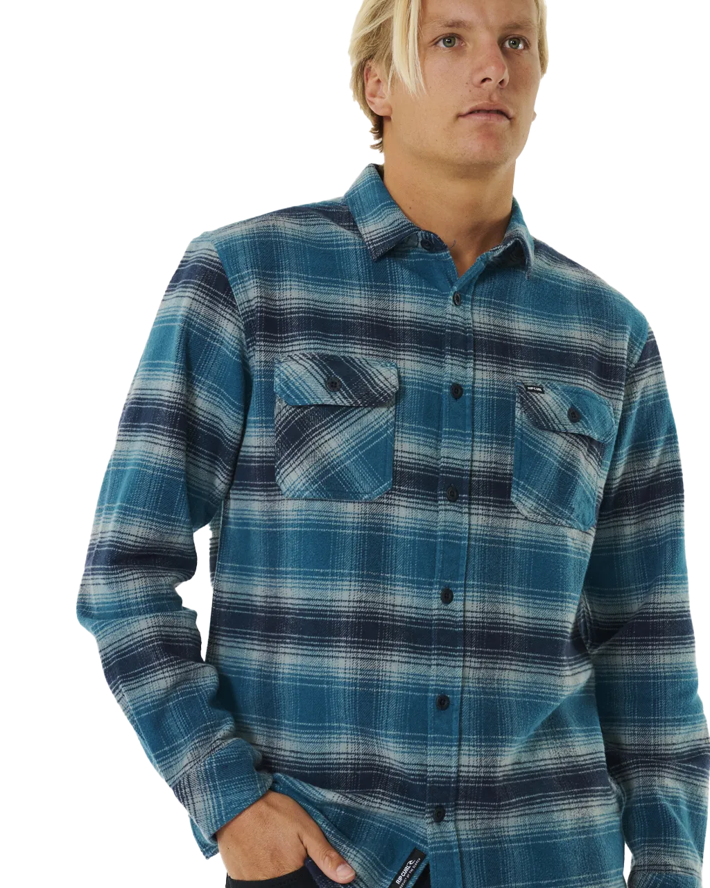 Count Flannel Shirt in Mineral Blue
