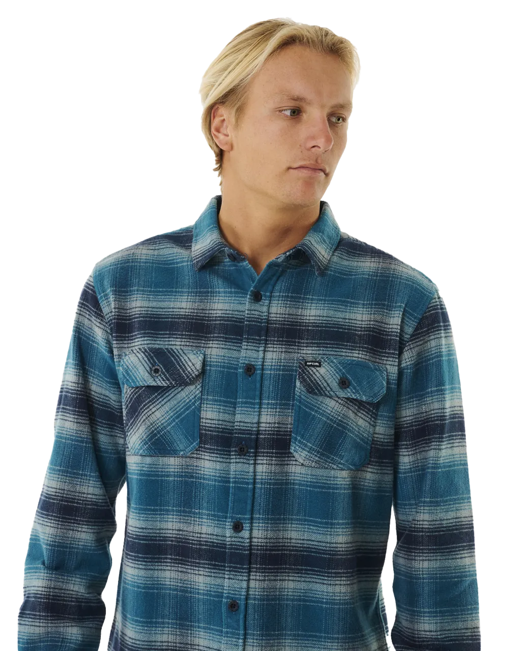 Count Flannel Shirt in Mineral Blue