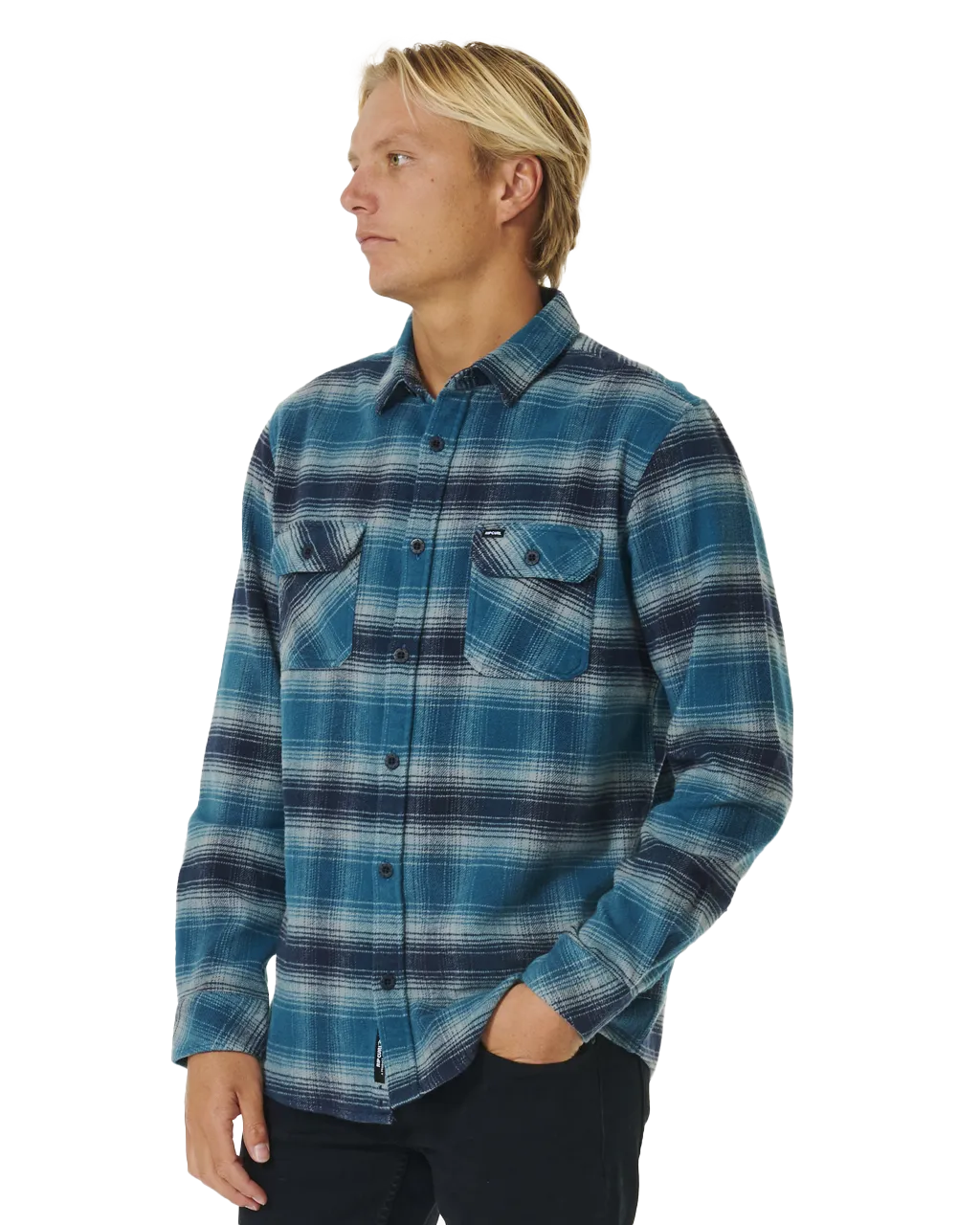 Count Flannel Shirt in Mineral Blue