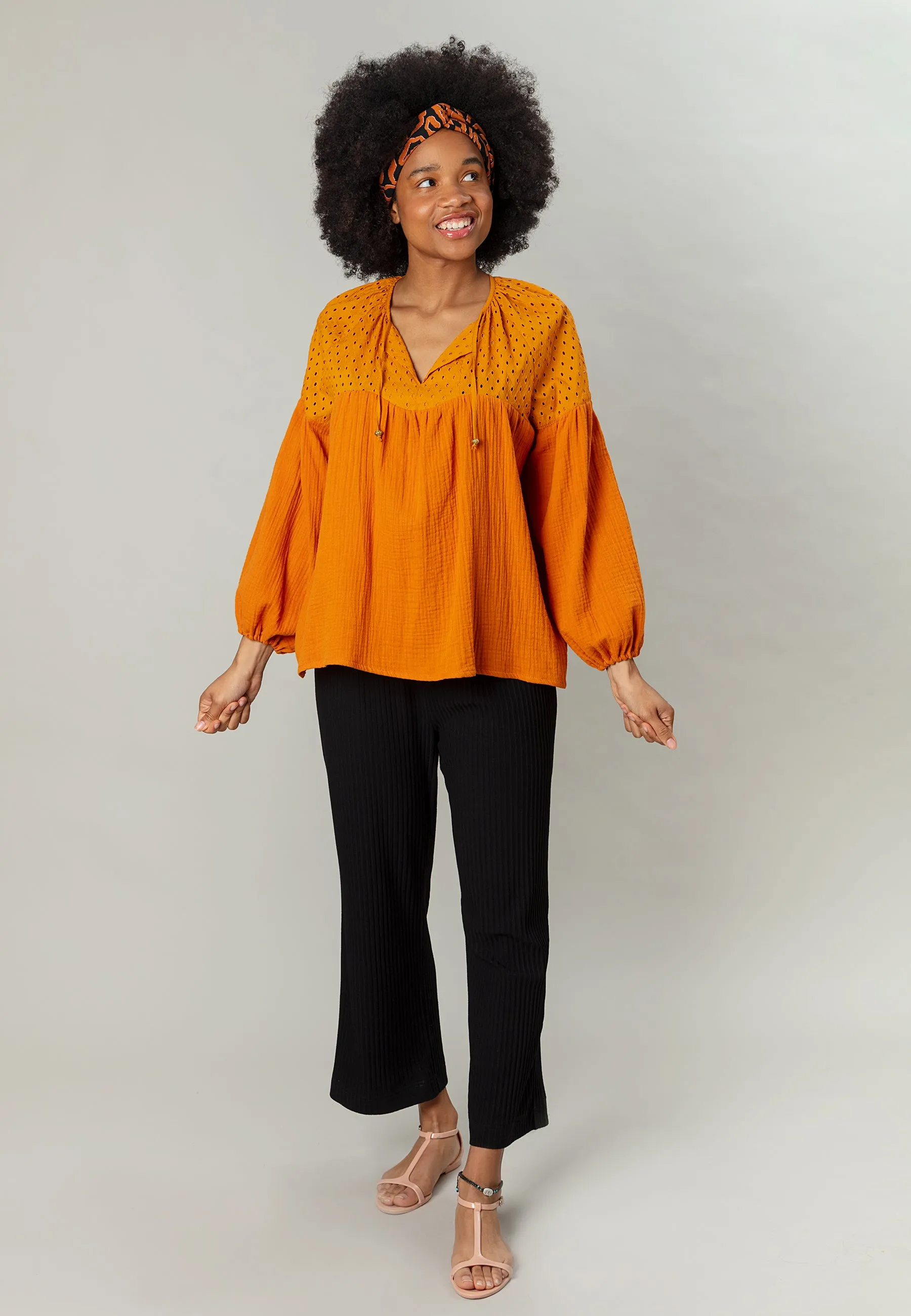 Delilah Blouse Burned Orange