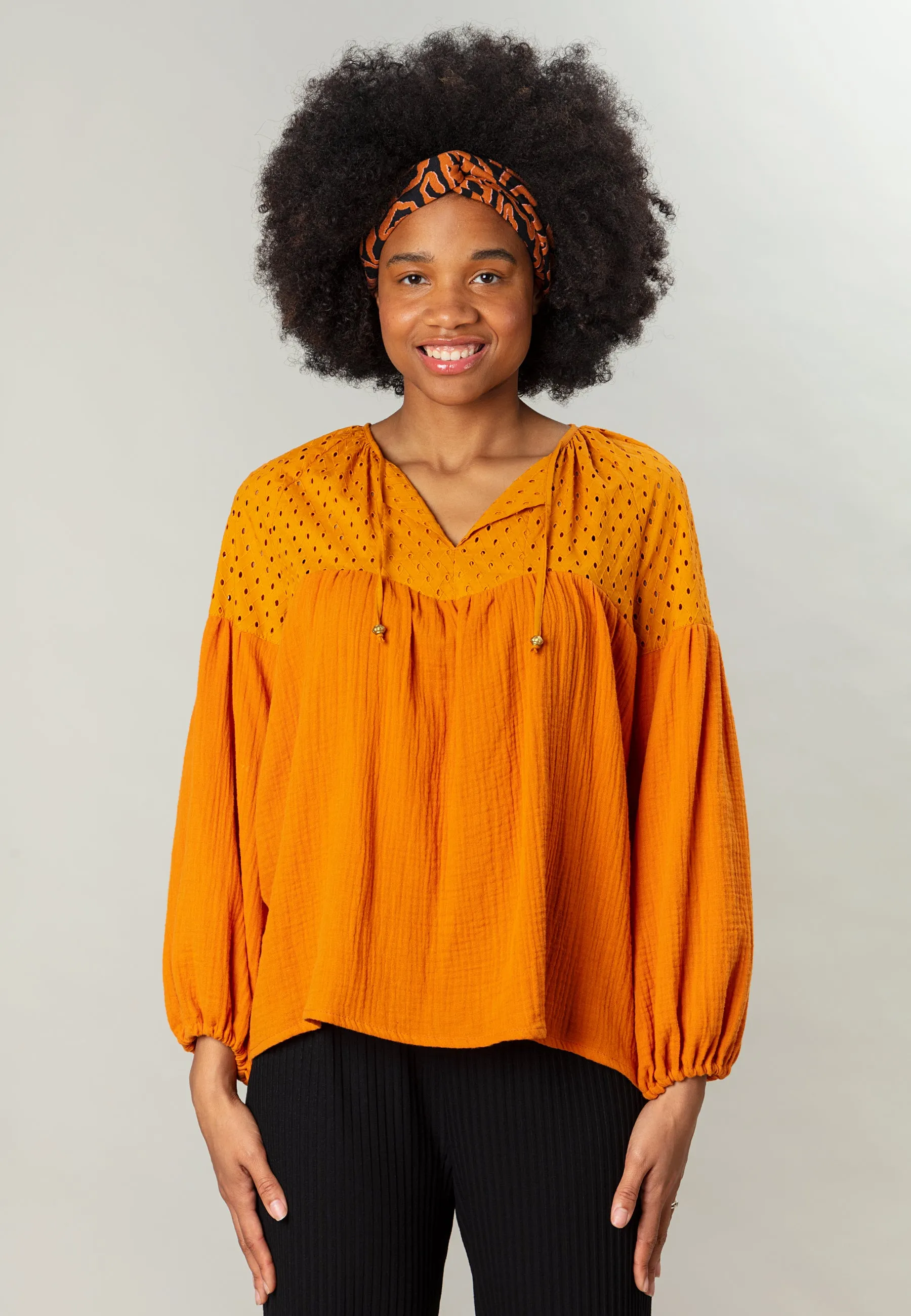 Delilah Blouse Burned Orange