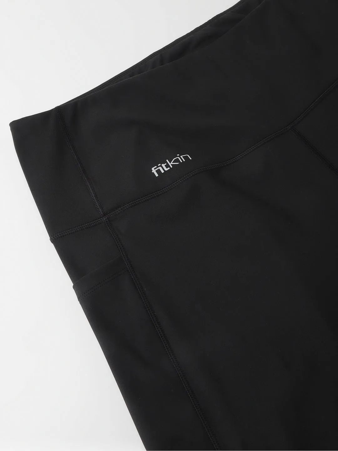 Fitkin Plus Size Active Track Gym Bootcut Flare Black Pants