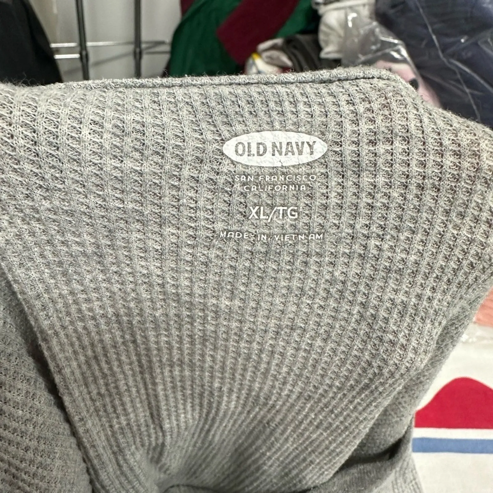 Gray Long Sleeve Men's Henley Shirt