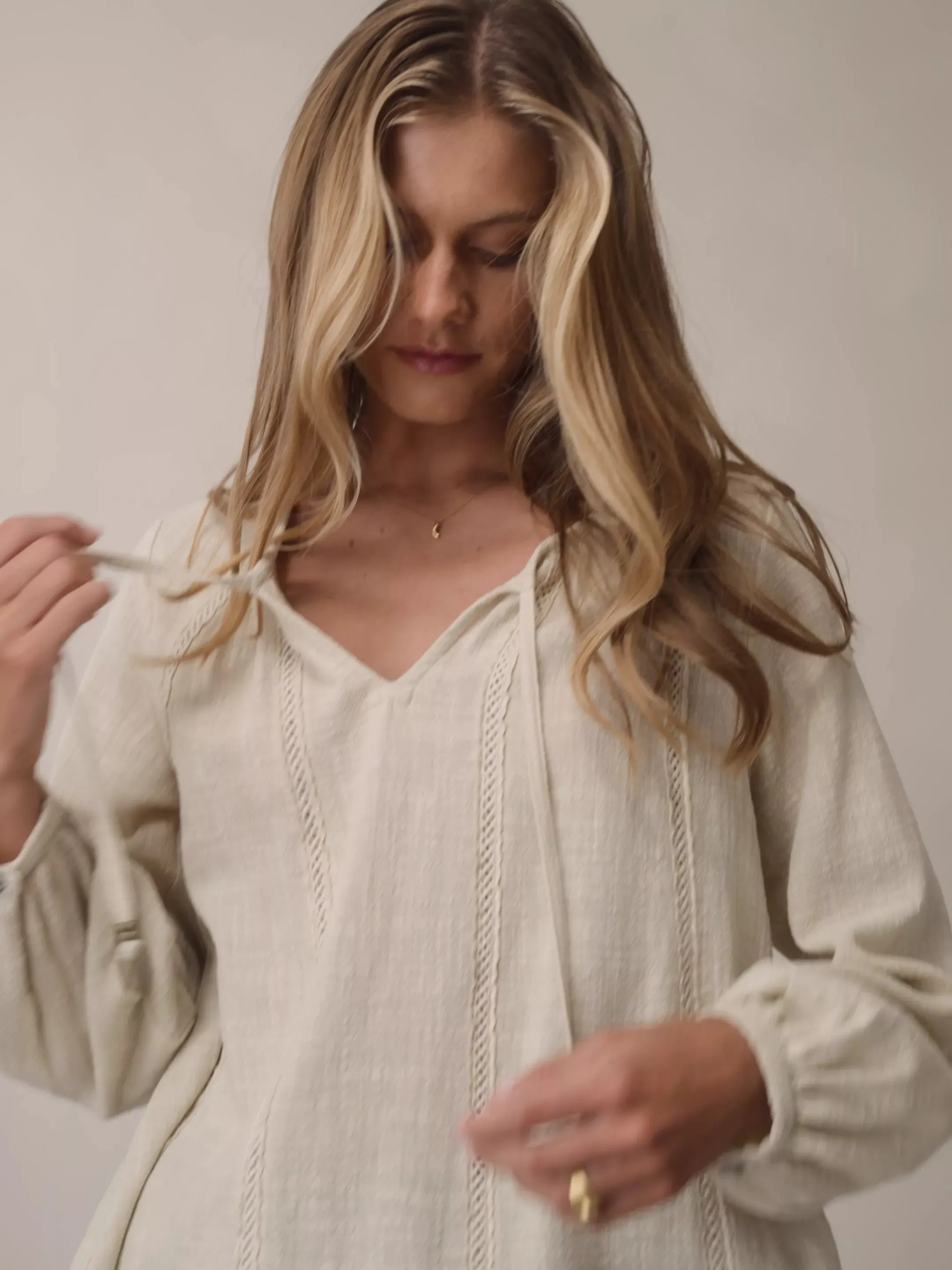 Jasmine Cotton Blouse Stone