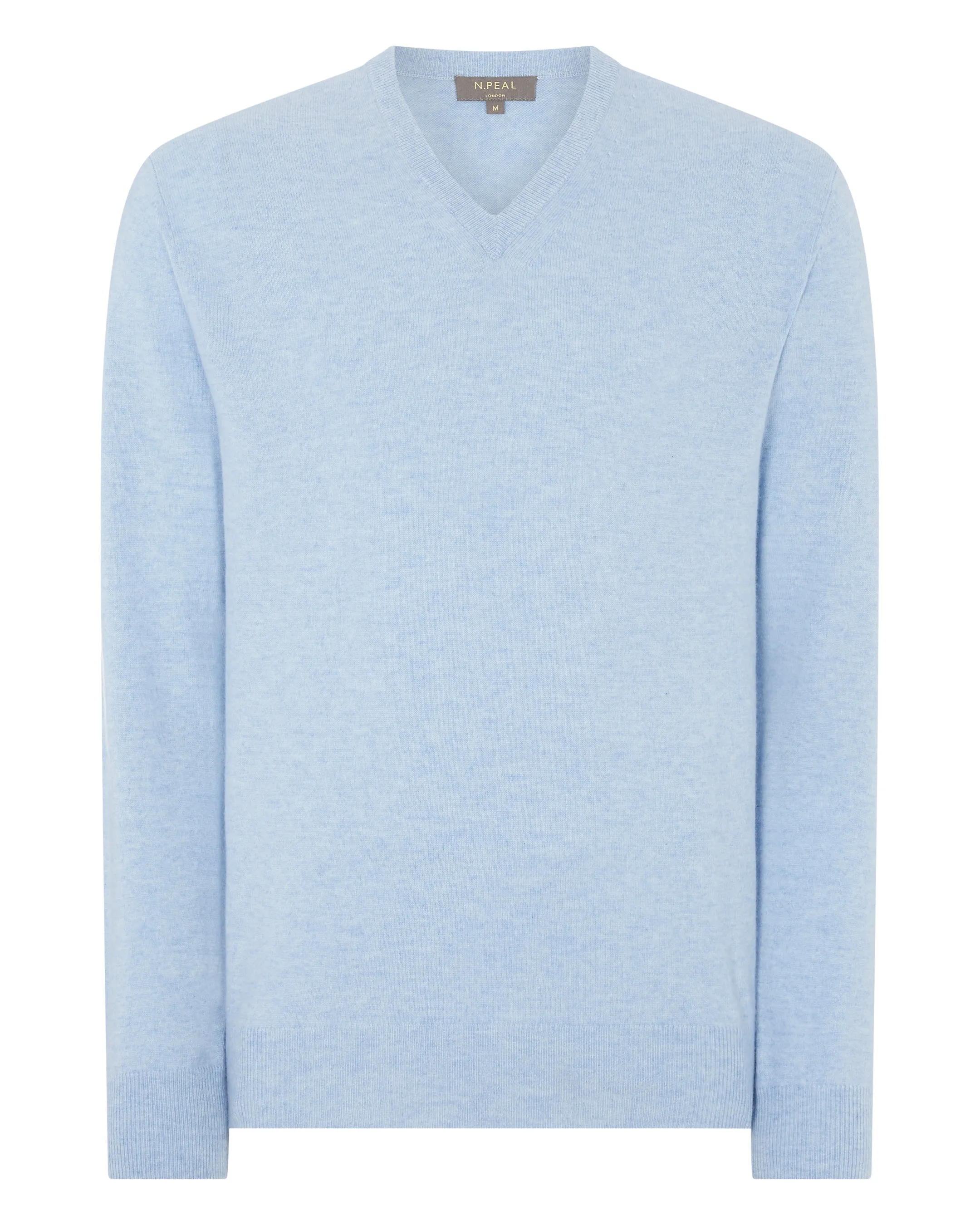 Men's Burlington V Neck Cashmere Jumper Cornflower Blue
