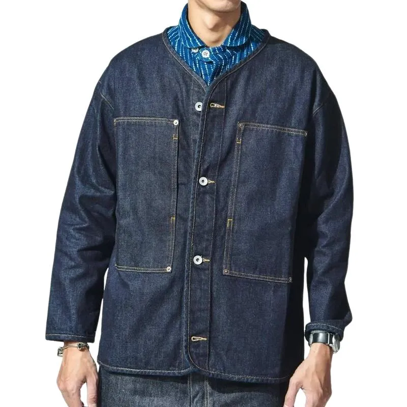 Men's Casual Collarless Denim Jacket 02289519F