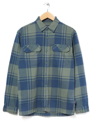 Patagonia Men's Organic Long Sleeve Flannel Shirt - Hemlock Green/Live Oak
