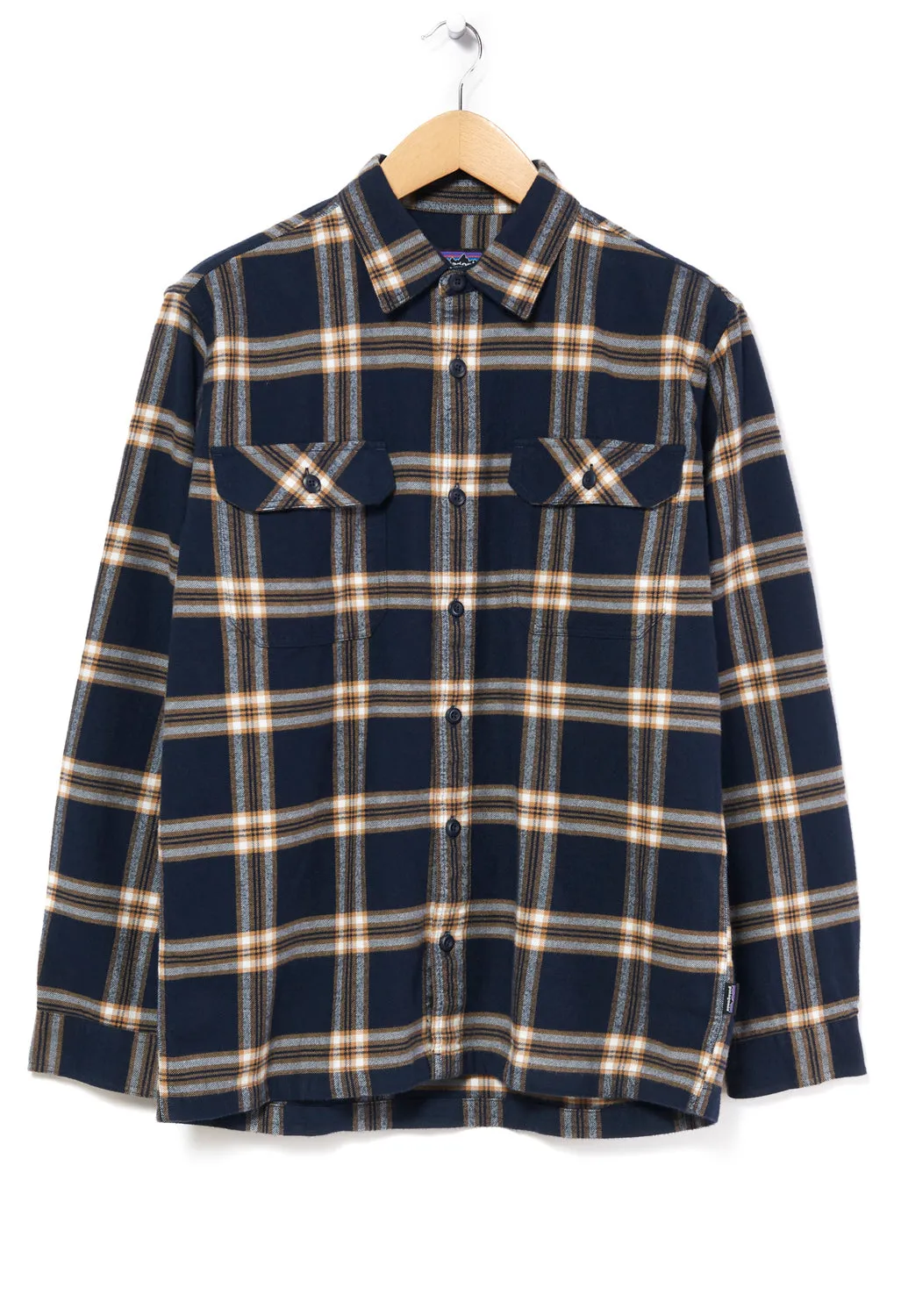 Patagonia Men's Organic Long Sleeve Flannel Shirt - New Navy/North Line