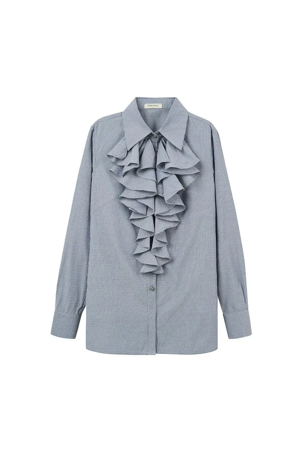 Rina Straight Ruffled Cotton Blouse
