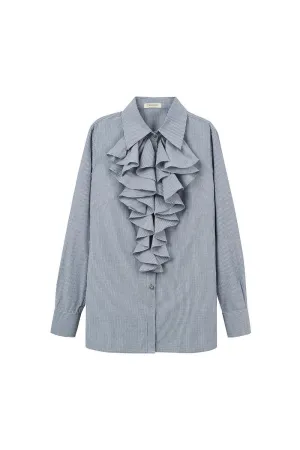 Rina Straight Ruffled Cotton Blouse