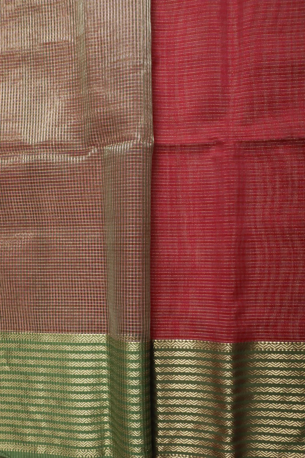 Scarlet Red Handwoven Maheshwari saree