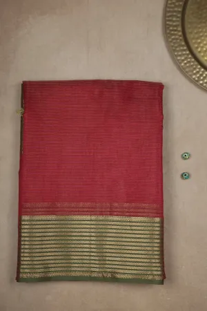 Scarlet Red Handwoven Maheshwari saree