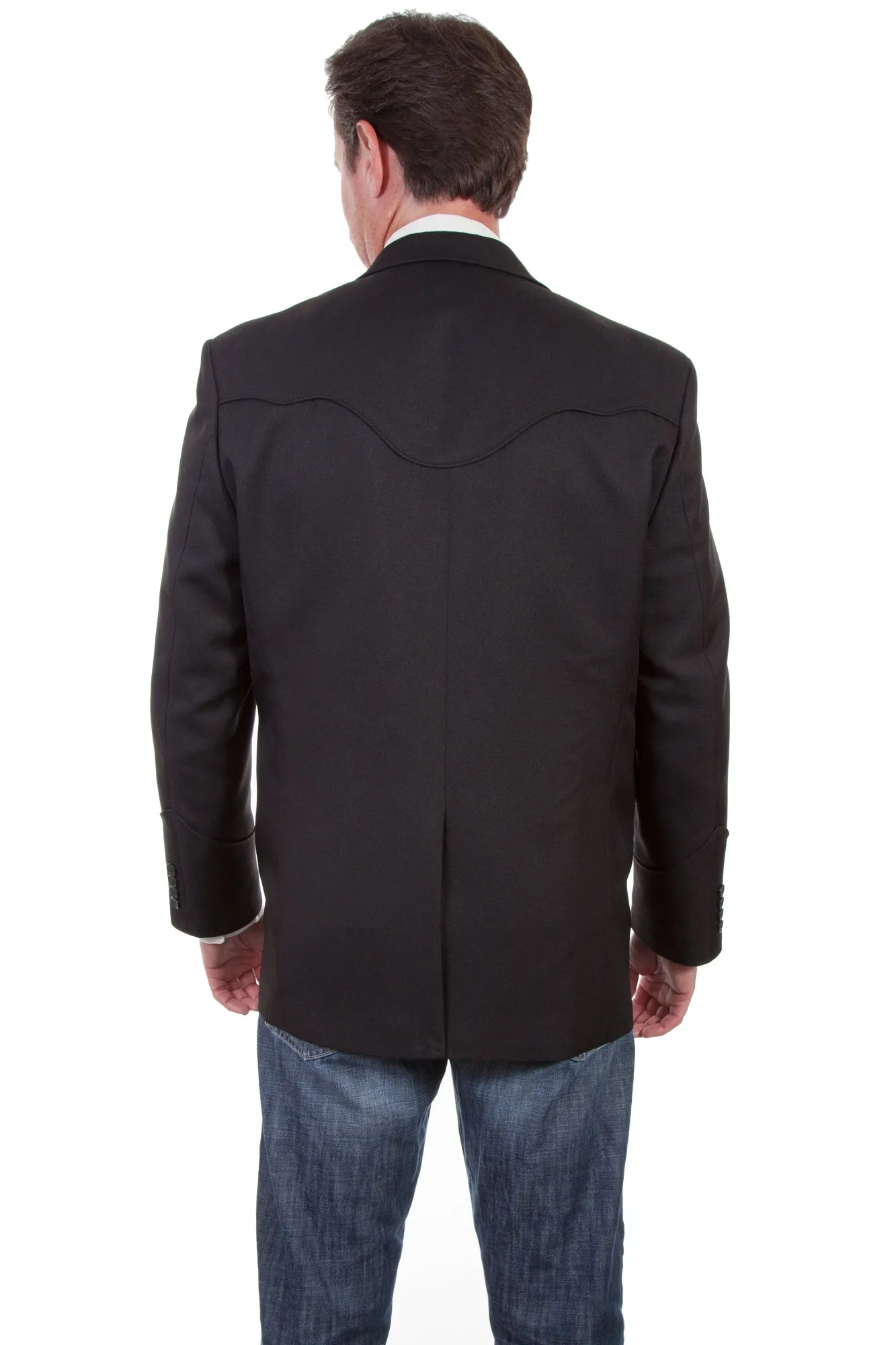 Scully Mens Black Polyester Tonal Blazer 40L