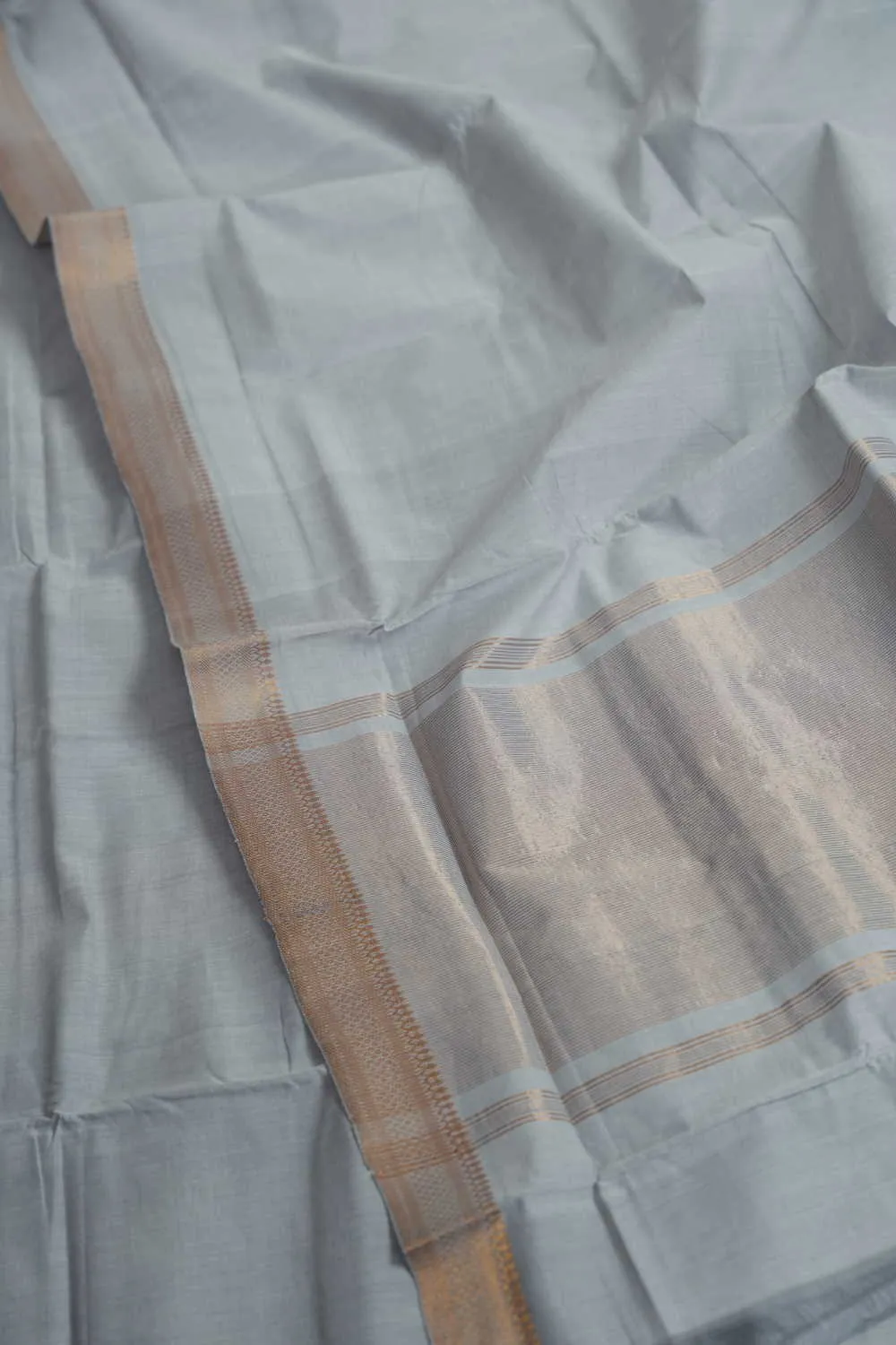 Slate Grey Mangalagiri Cotton saree
