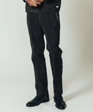 STRETCH SUEDE TRACK PANTS