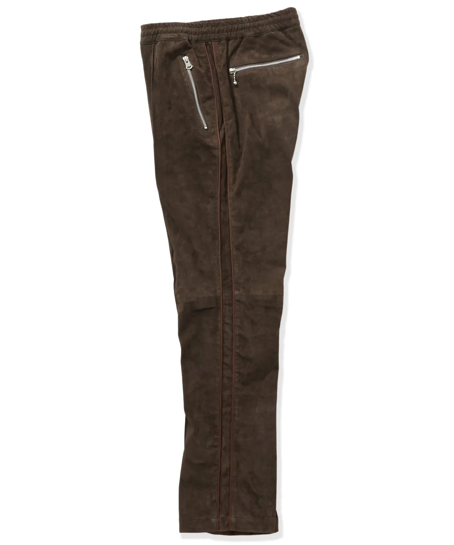 STRETCH SUEDE TRACK PANTS