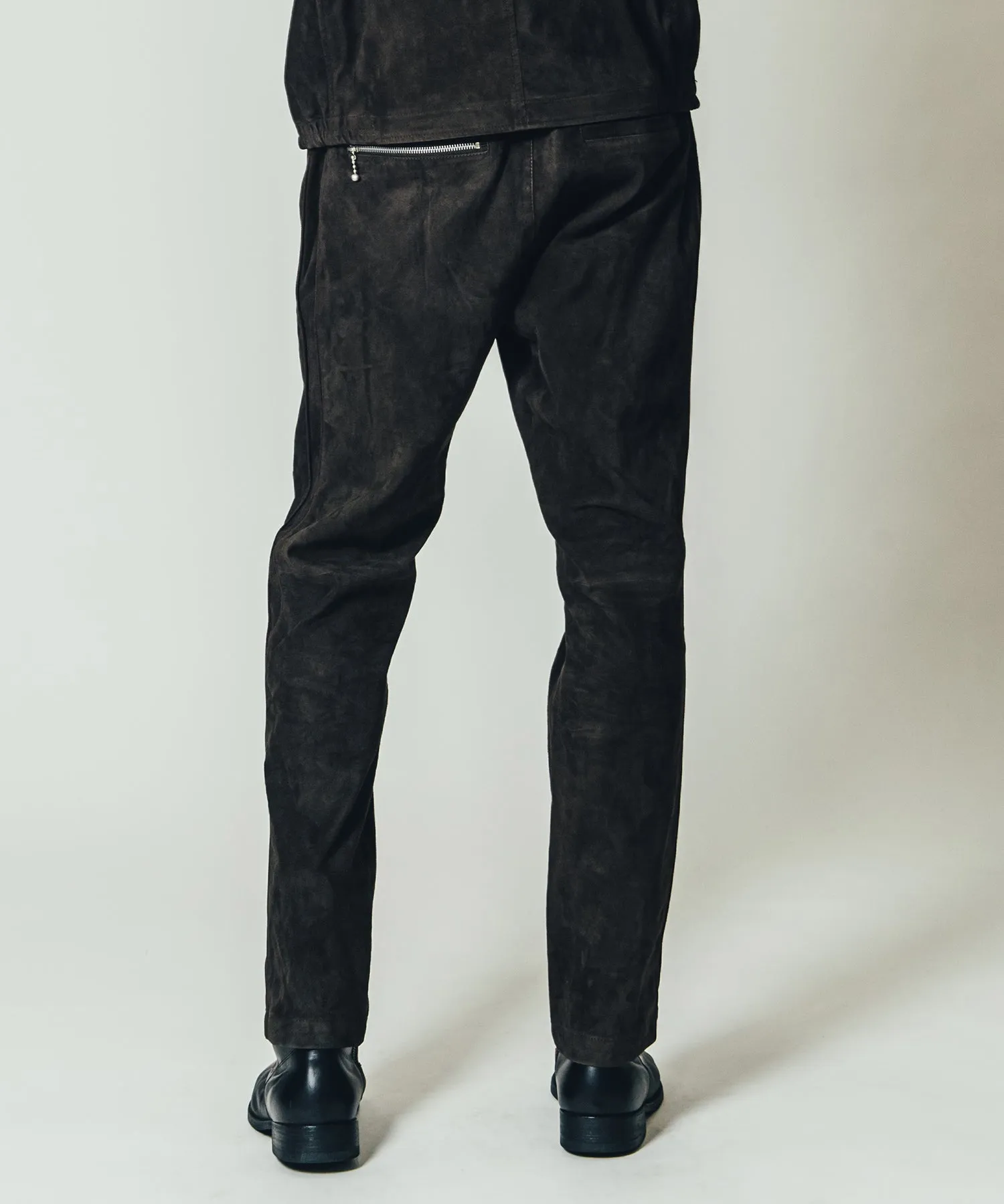 STRETCH SUEDE TRACK PANTS
