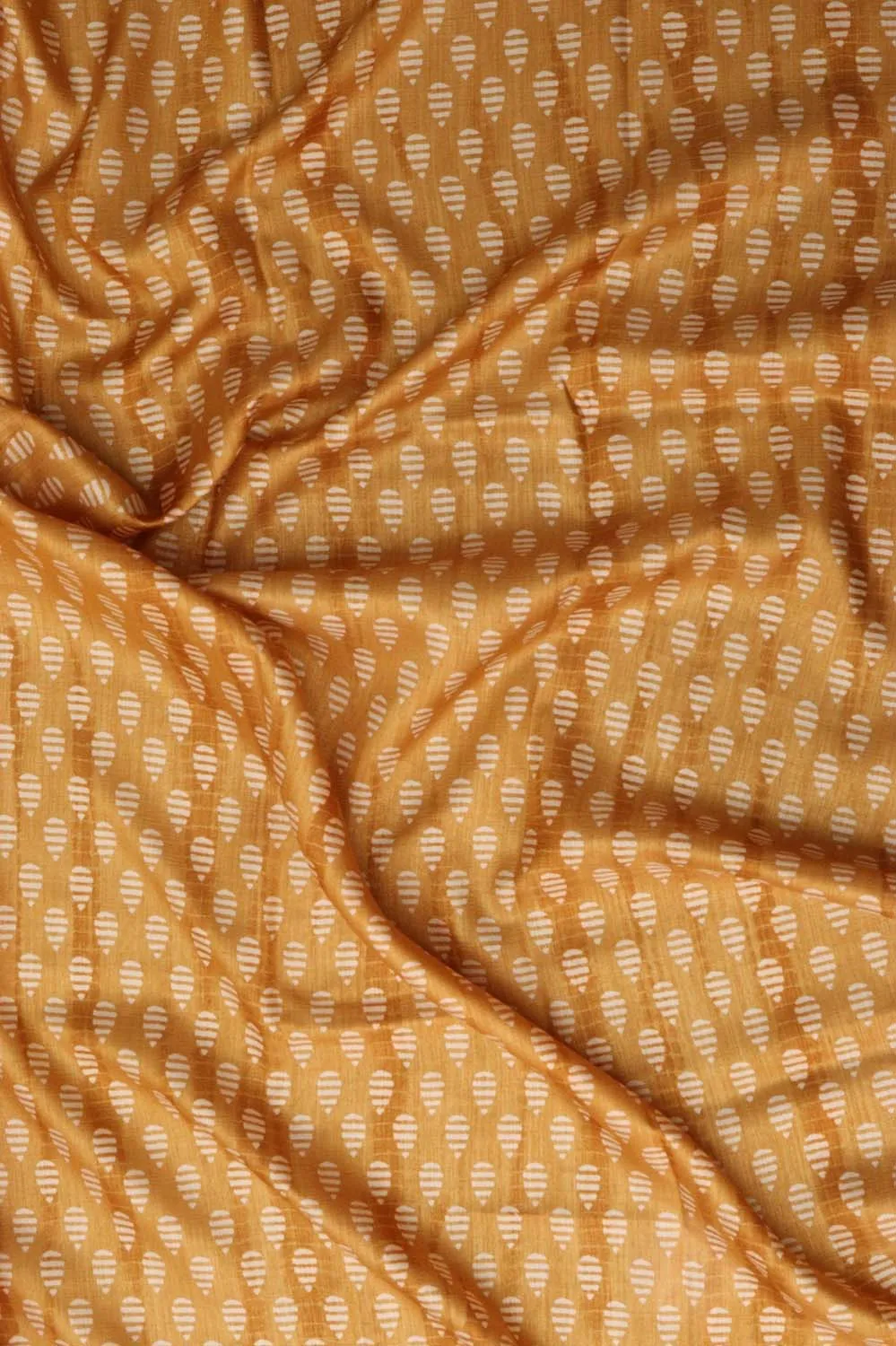 Sunshine in Silk: Yellow Block Printed Tussar Saree