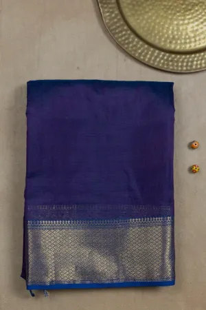Twin Shaded Blue Maheshwari Silk Cotton saree