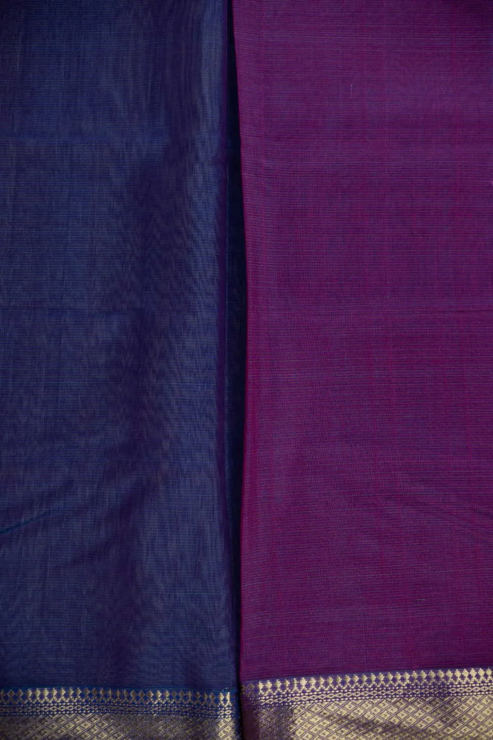 Twin Shaded Blue Maheshwari Silk Cotton saree