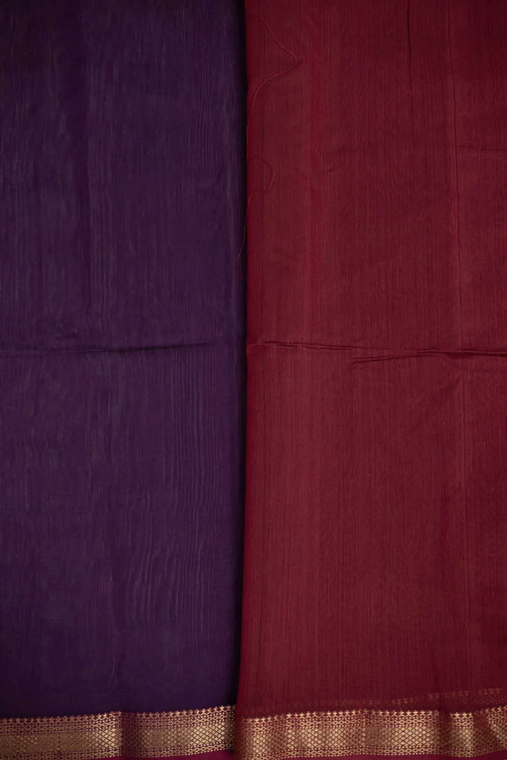 Tyrian Purple Maheshwari Silk Cotton saree