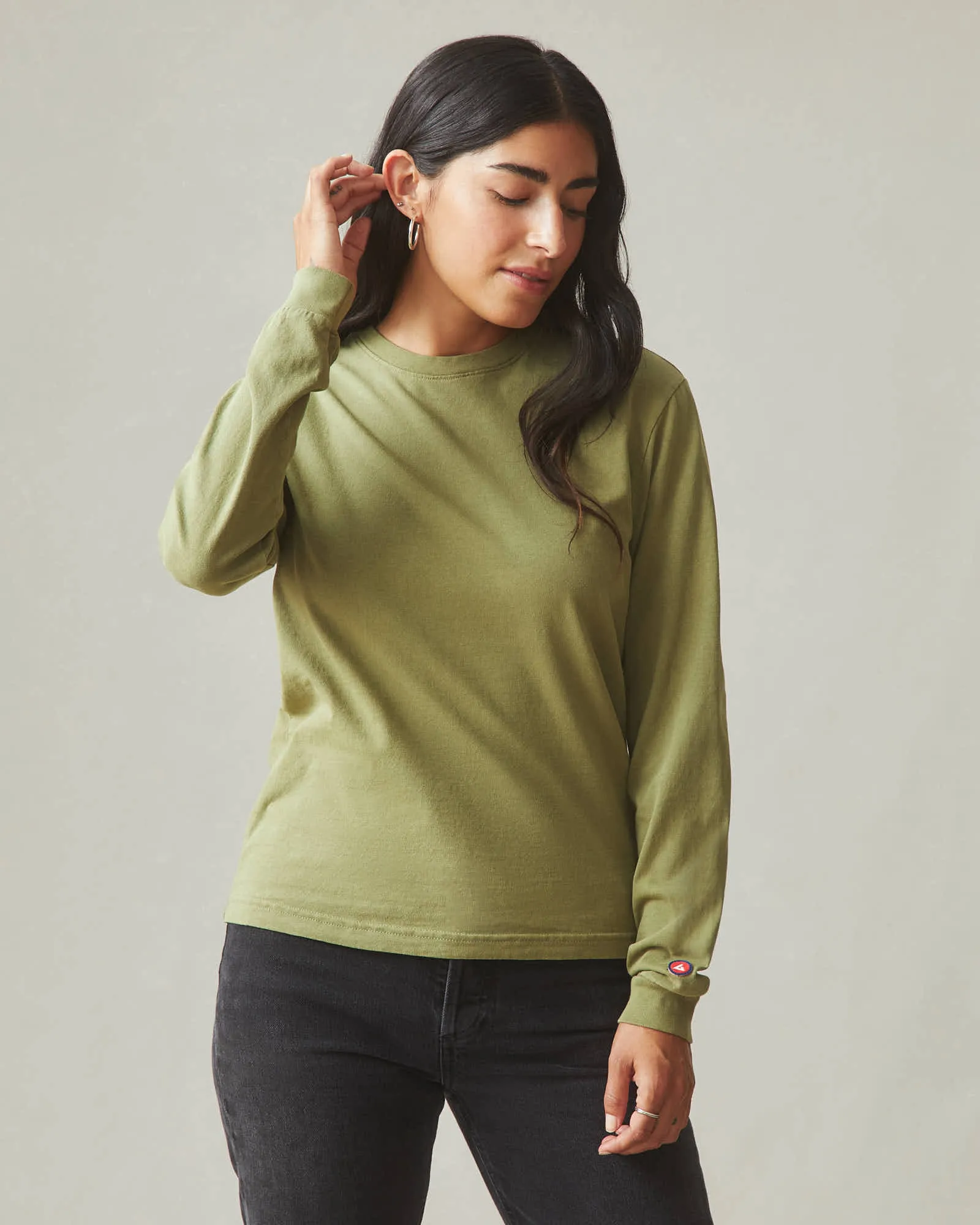Vintage Crew Long Sleeve Tee - Washed Capulet Olive