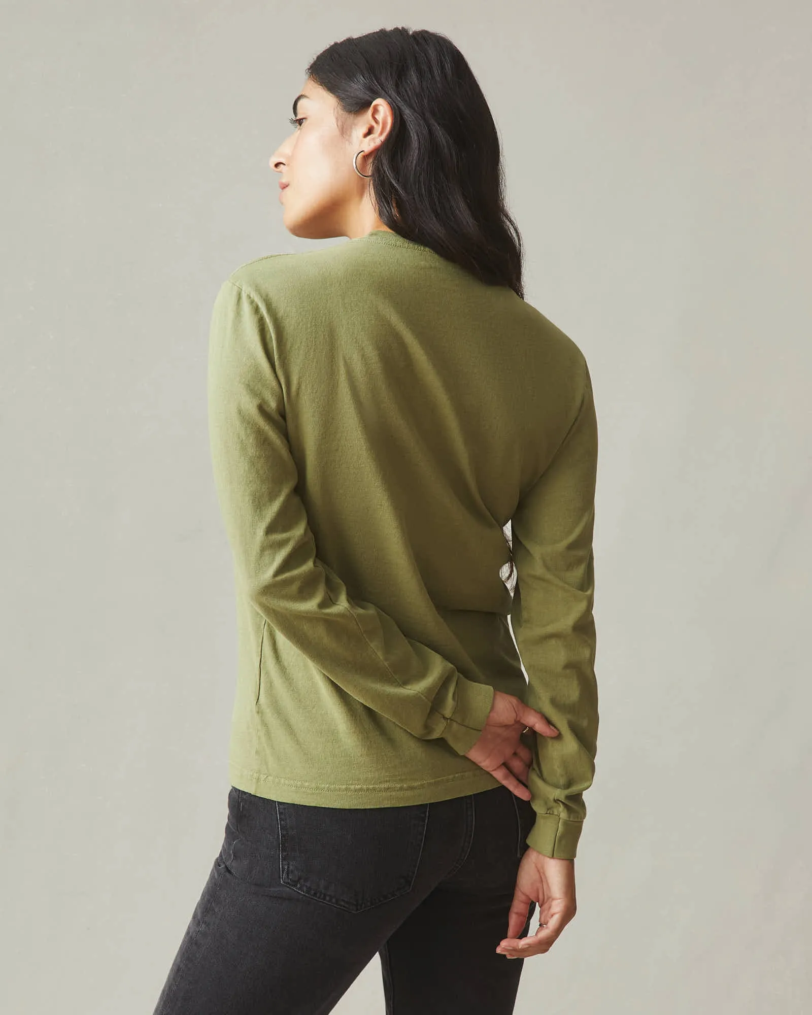 Vintage Crew Long Sleeve Tee - Washed Capulet Olive