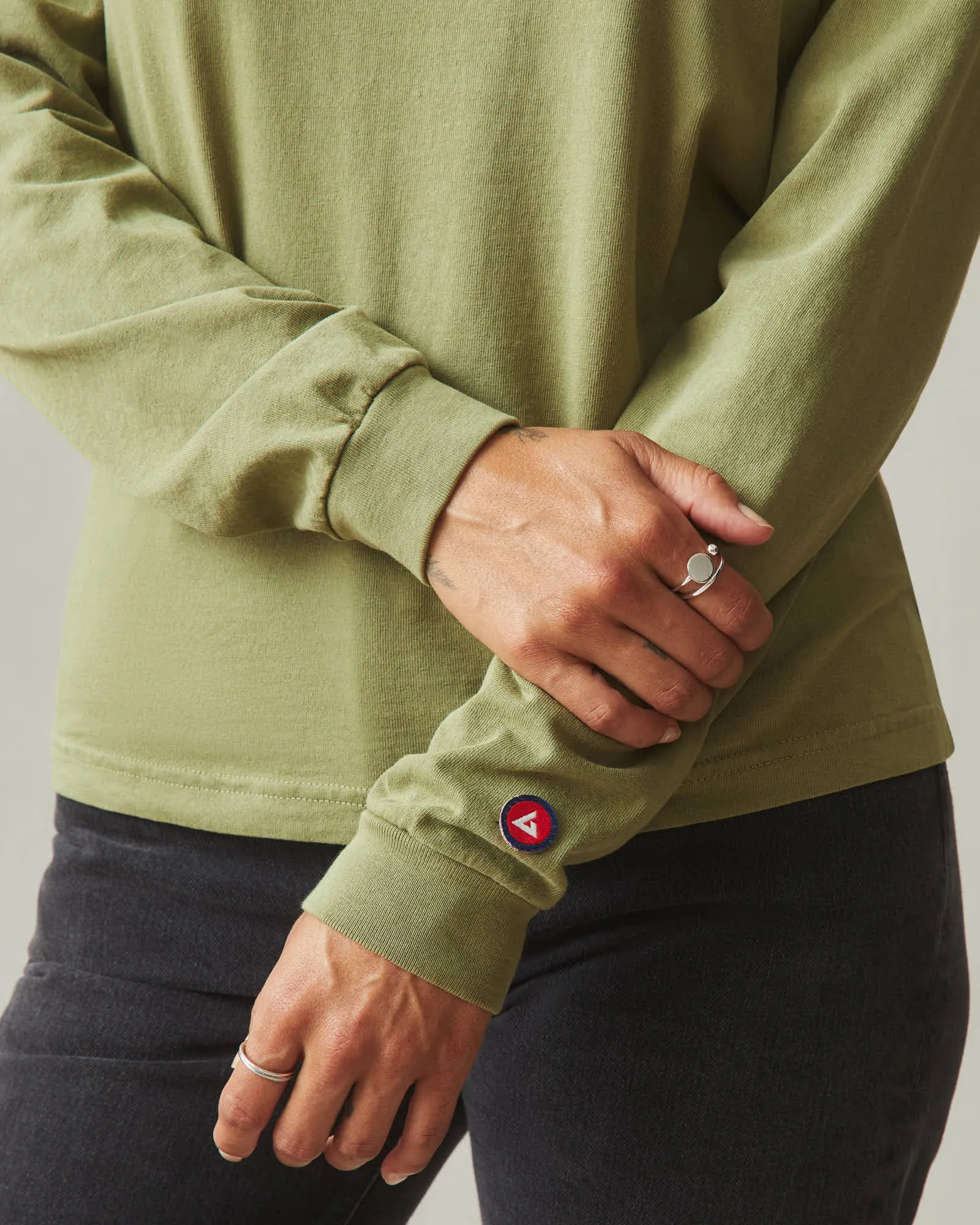 Vintage Crew Long Sleeve Tee - Washed Capulet Olive