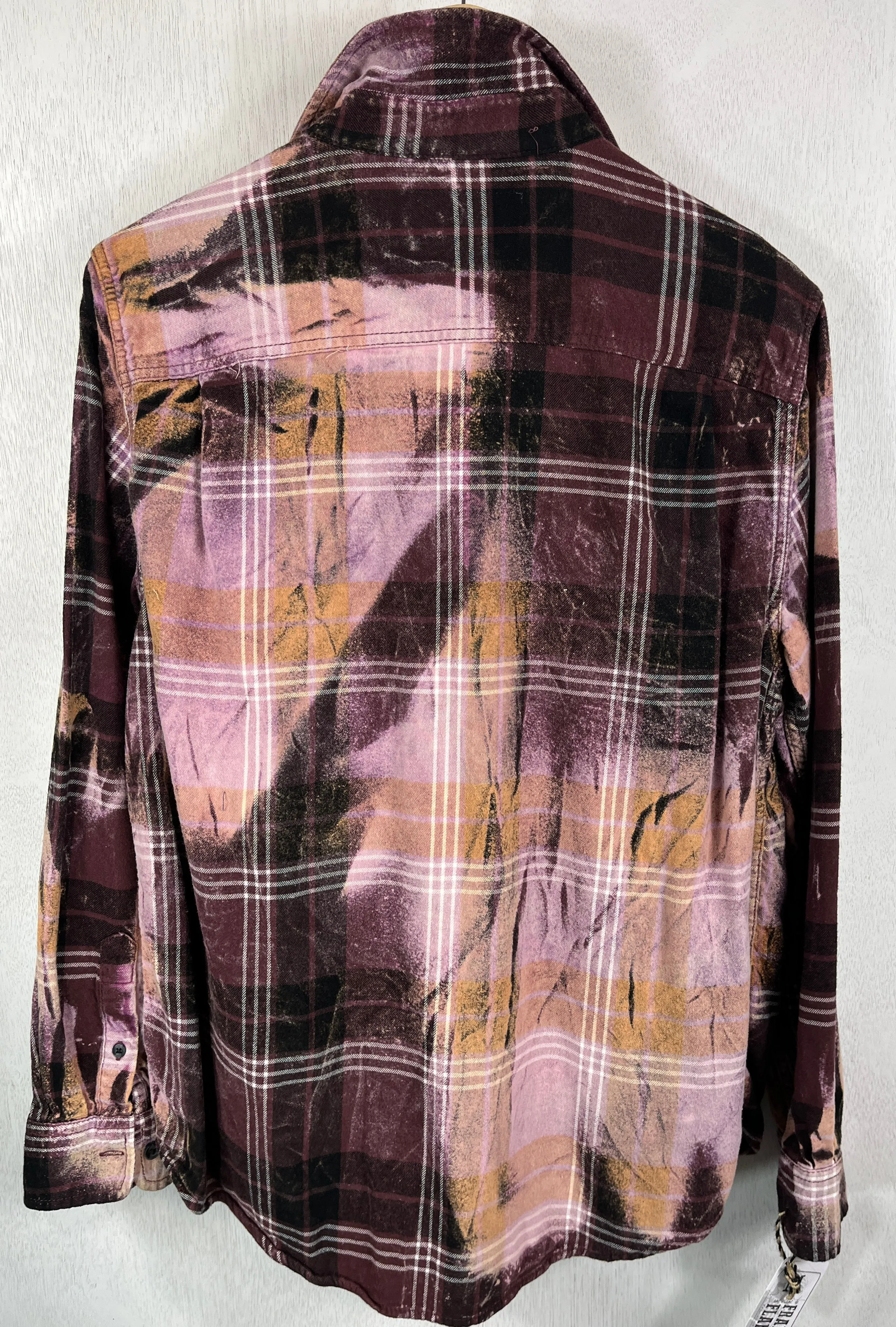 Vintage Plum, Lavender and Gold Flannel Size Medium