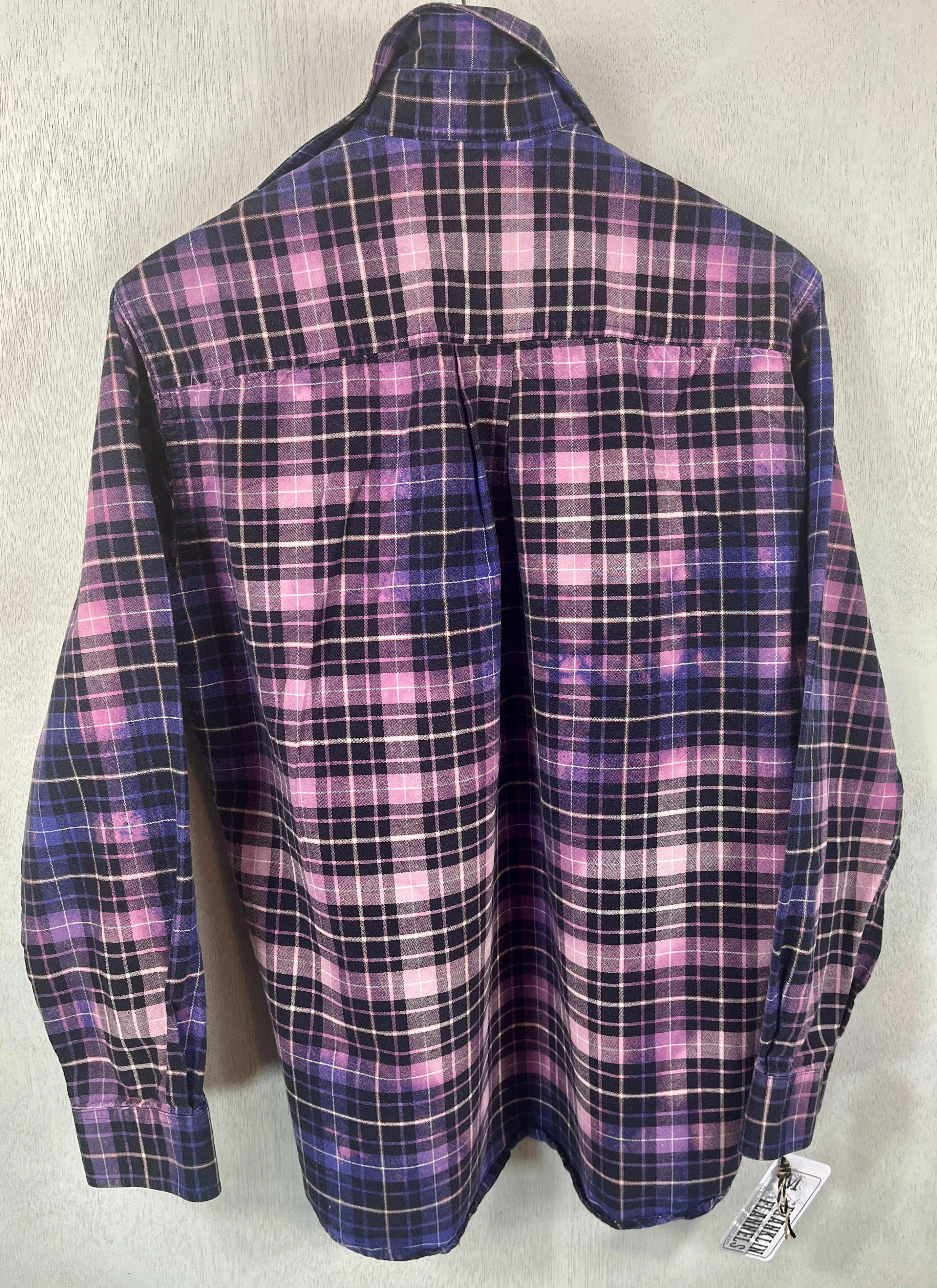 Vintage Purple, Black and Lavender Flannel Size Medium