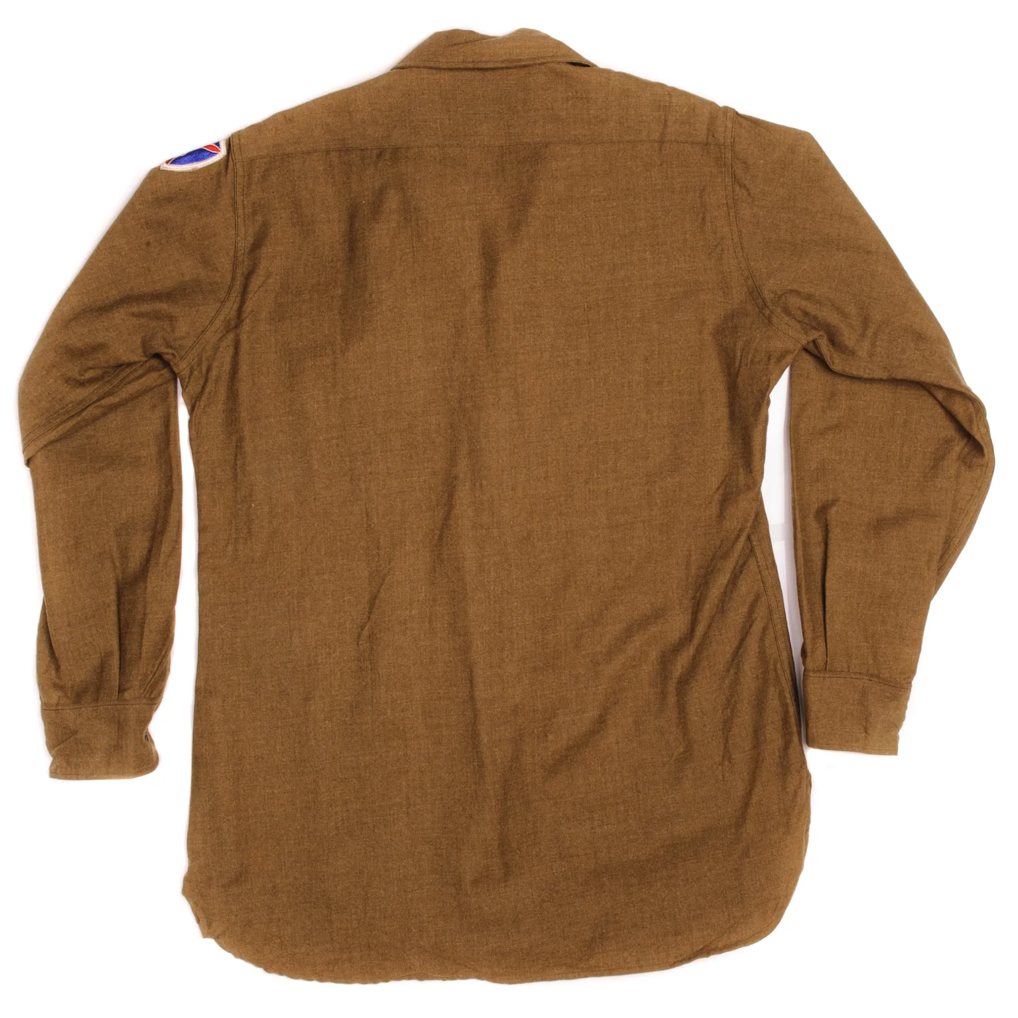 VINTAGE US ARMY M-37 M37 FLANNEL SHIRT 1945 WW2 SIZE 15 X 34 PATCHED