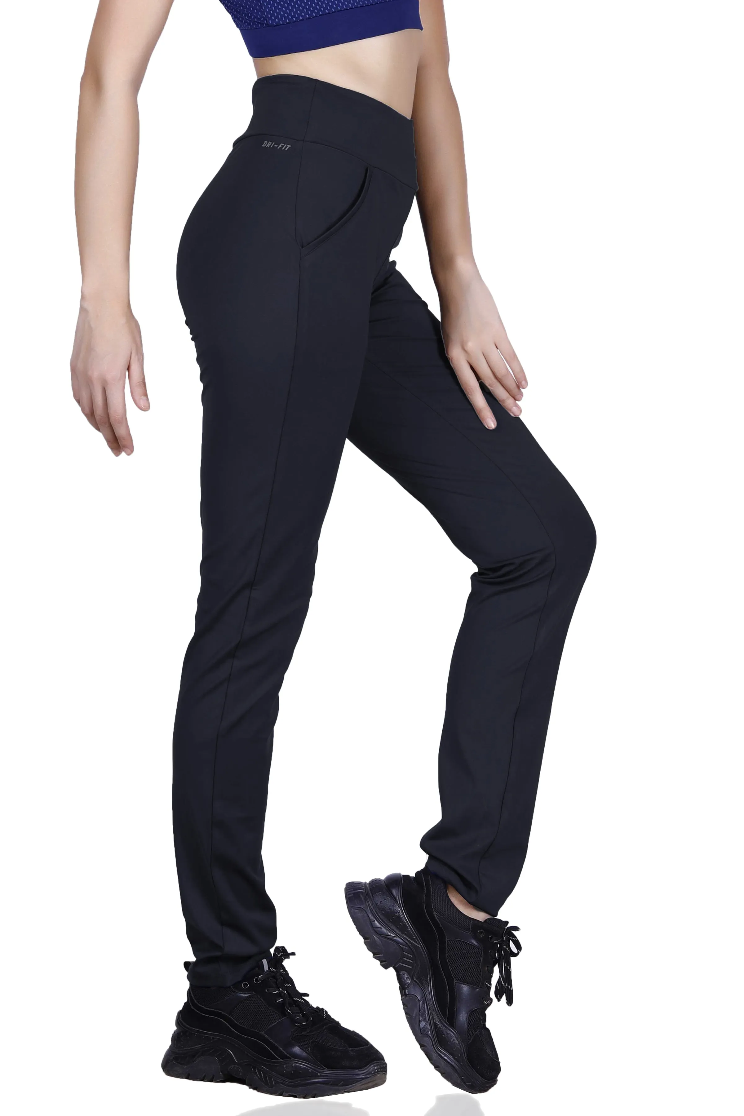 WOMEN'S HIGH WAISTED JUST-DRY TRACK PANTS