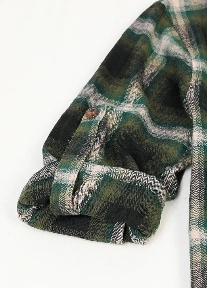 Women's Soft Flannel Shirt, Roll Up Sleeve