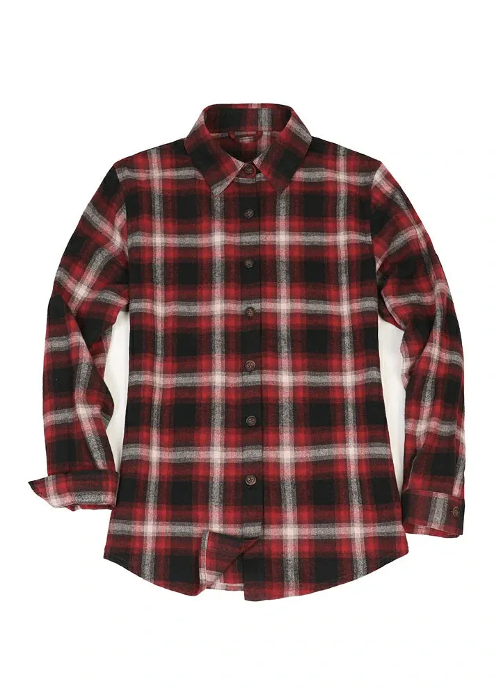 Women's Soft Flannel Shirt, Roll Up Sleeve