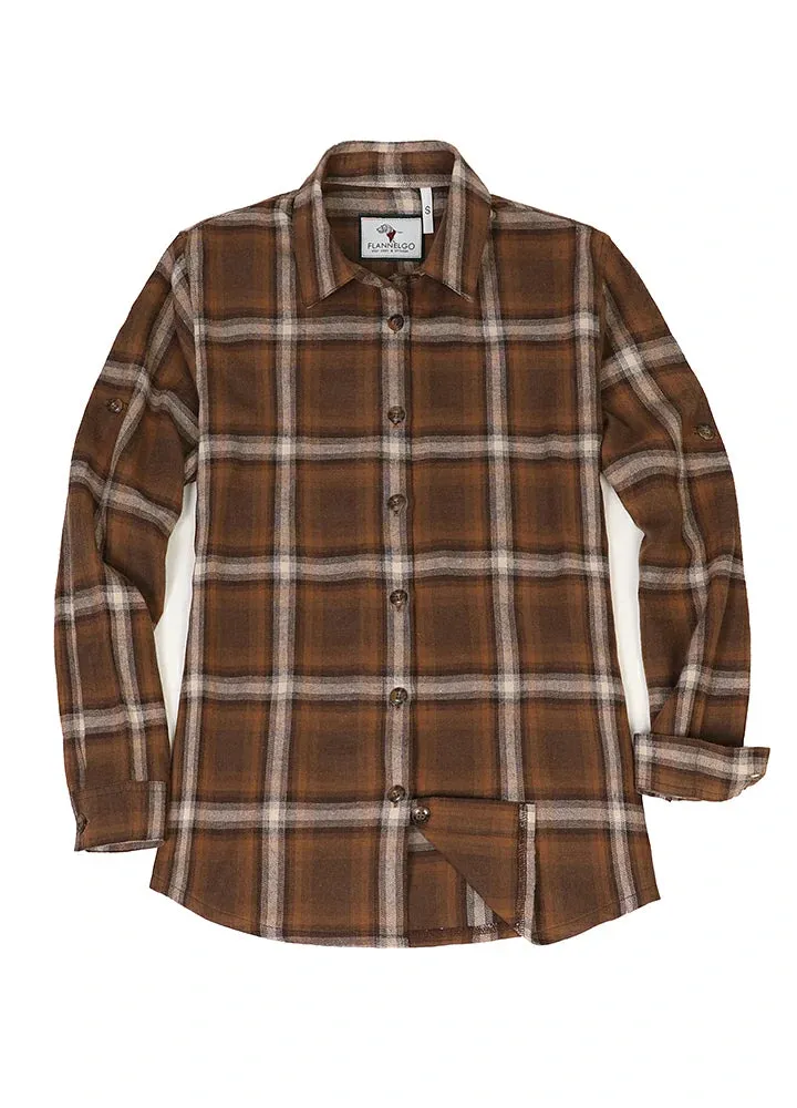 Women's Soft Flannel Shirt, Roll Up Sleeve