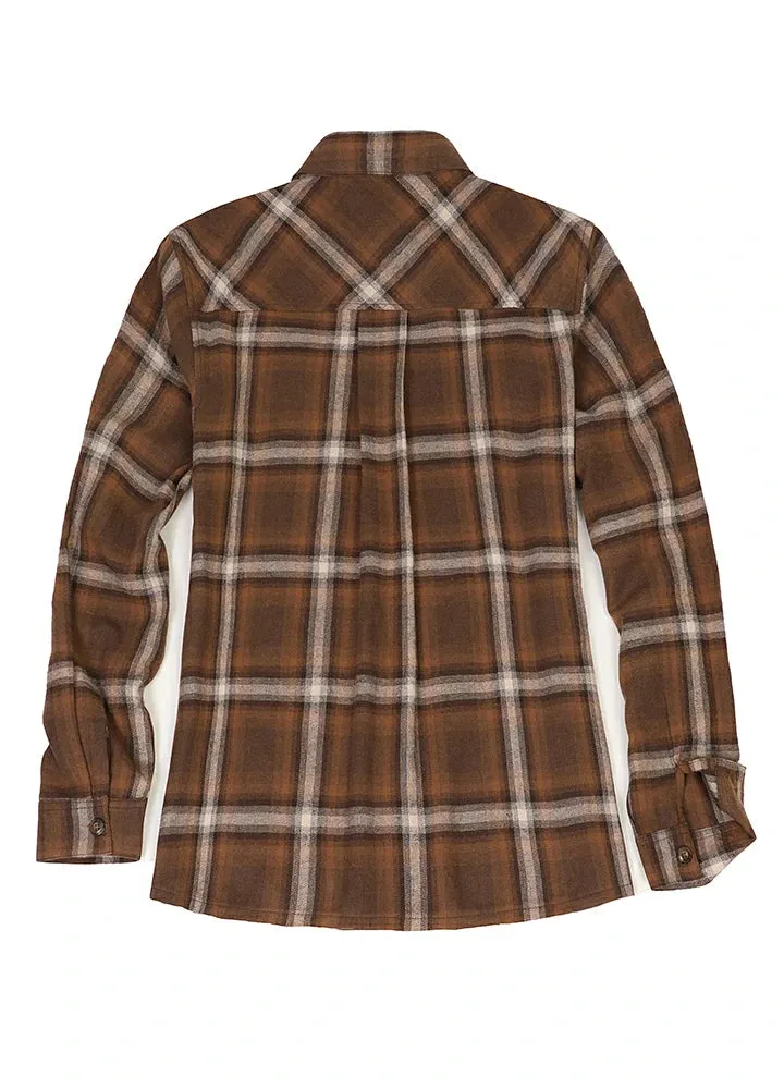 Women's Soft Flannel Shirt, Roll Up Sleeve