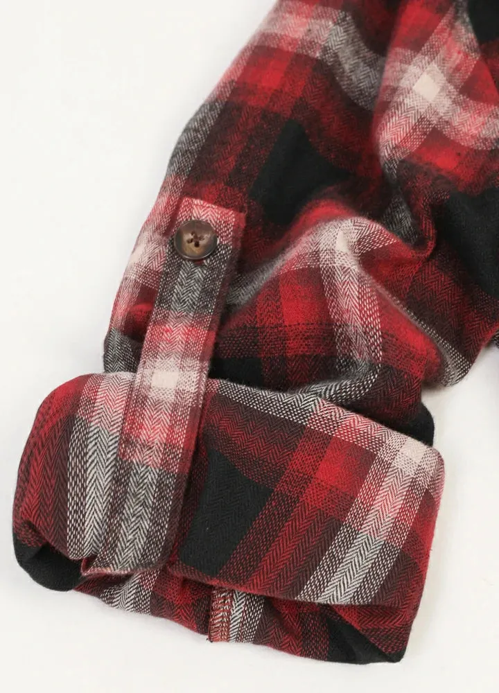 Women's Soft Flannel Shirt, Roll Up Sleeve