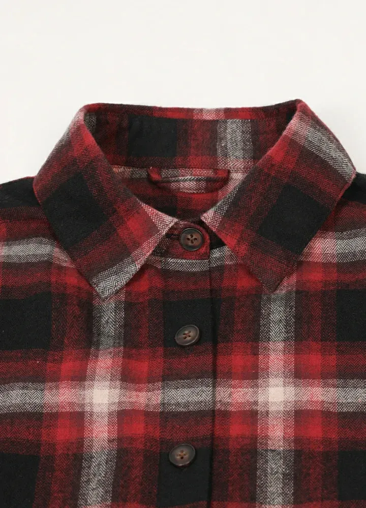Women's Soft Flannel Shirt, Roll Up Sleeve