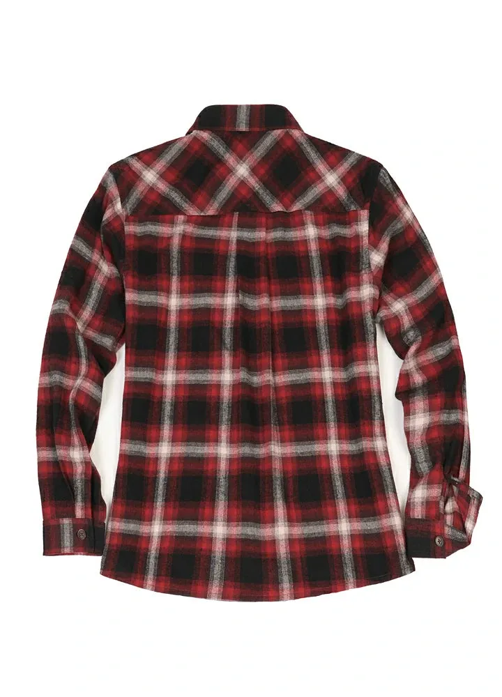 Women's Soft Flannel Shirt, Roll Up Sleeve